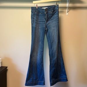 Wide Leg Flare High Rise Jeans